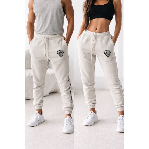 Alphalete Athletics Other - Alphalete Identity Joggers Cream Competition Gym Sweatpants Logo 28” Men’s S/M